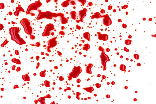 Czerwona Krew Rozbryzgana Białym Tle Tekstura — Zdjęcie stockowe