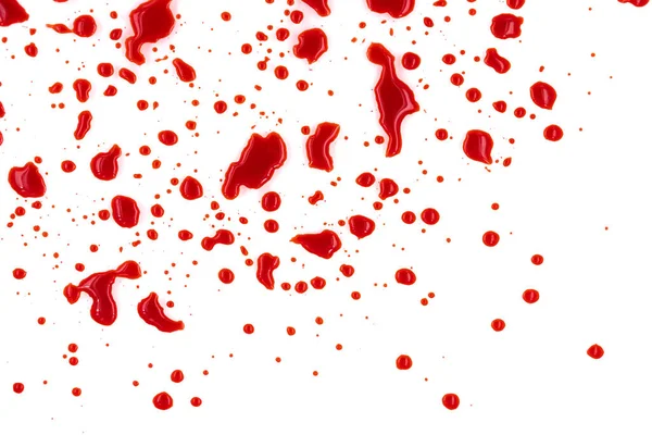 Beyaz arka planda kırmızı kan sıçramış.