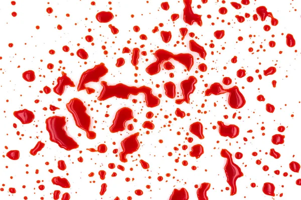 红血球在白色背景 纹理上飞溅 — 图库照片