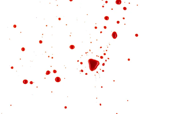 Sangre Roja Salpicada Sobre Fondo Blanco Textura — Foto de Stock
