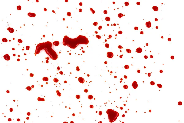 Piros Vér Fröccsent Fehér Háttér Textúra — Stock Fotó