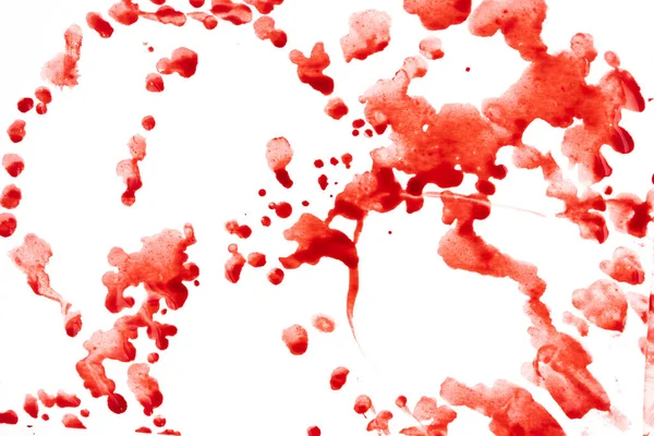 Piros Foltok Vércsepp Fehér Háttér — Stock Fotó