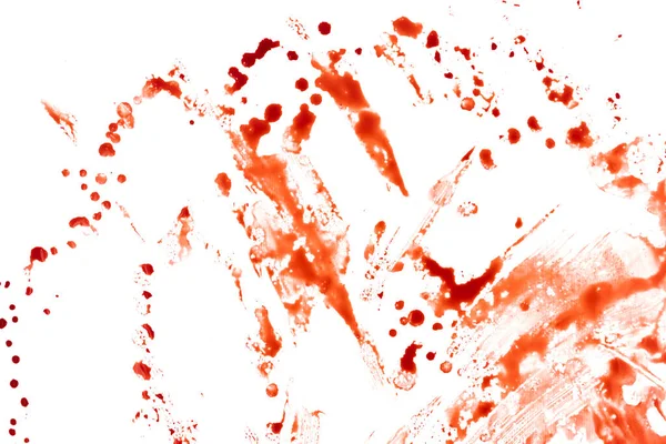 Červené Skvrny Krve Kapky Bílém Pozadí — Stock fotografie