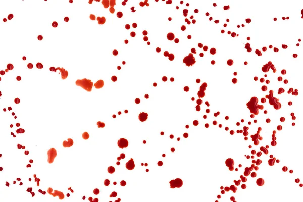 Manchas Rojas Gota Sangre Sobre Fondo Blanco — Foto de Stock