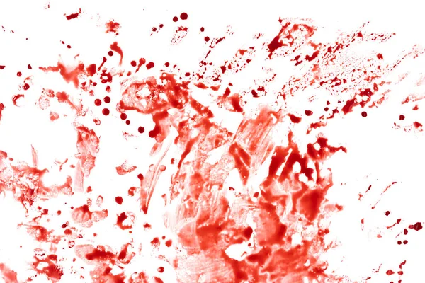 Beyaz Arka Planda Kırmızı Kan Damlaları — Stok fotoğraf