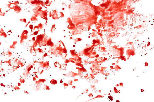 Rode Vlekken Van Bloeddruppel Witte Achtergrond — Stockfoto