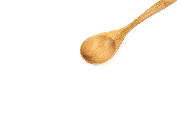 Empty Wooden Spoons Isolated White Background Close — Stock Photo, Image