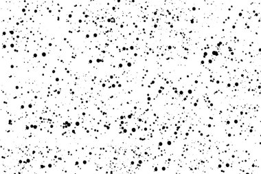 Beyaz arka planda siyah boya damlaları var.