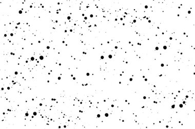 Beyaz arka planda siyah boya damlaları var.