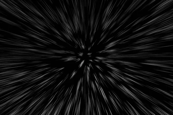 Bokeh Fehér Vonalak Fekete Háttér Absztrakció Absztrakt Sebesség Fény Mozgás — Stock Fotó
