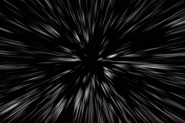 Боке Білі Лінії Чорному Тлі Абстракція Абстрактна Швидкість Світлового Руху — стокове фото