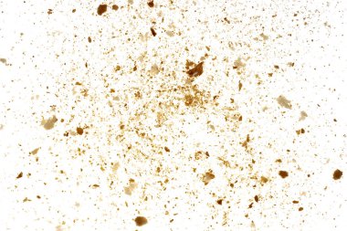 Beyaz arkaplanda izole edilmiş kuru ekmek kırıntıları