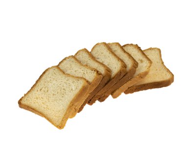 Beyaz arka planda izole edilmiş dilimlenmiş sandviç ekmeği. 