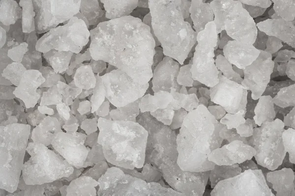 Rozlité Bílé Mořské Soli Textury Pozadí Čiré Krystalické Třepací Oblázky — Stock fotografie