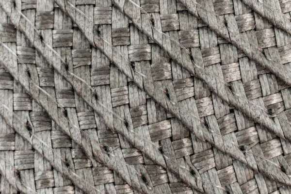 Woven Black Grey Wicker Straw Background Texture — Stock Photo, Image