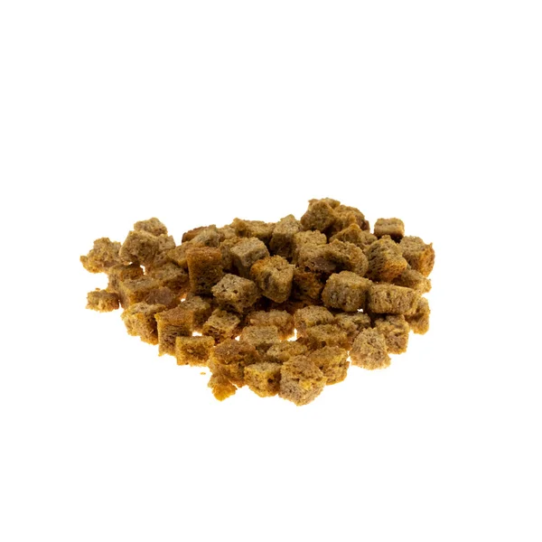Dry croutons isolated on white background. beer snack — Stock Image Dry Croutons Isolated White Background Beer Snack Stock Photo