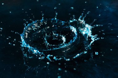 Arka plan dokusuna mavi su damlaları. makro