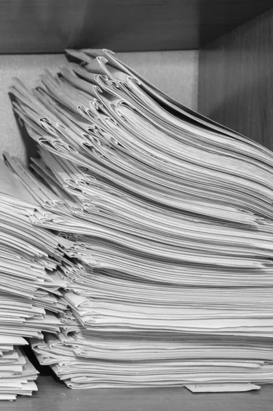 Papieren Documenten Opgestapeld Het Archief Documenten Planken Van Archiefkamer Kantoorplanken — Stockfoto