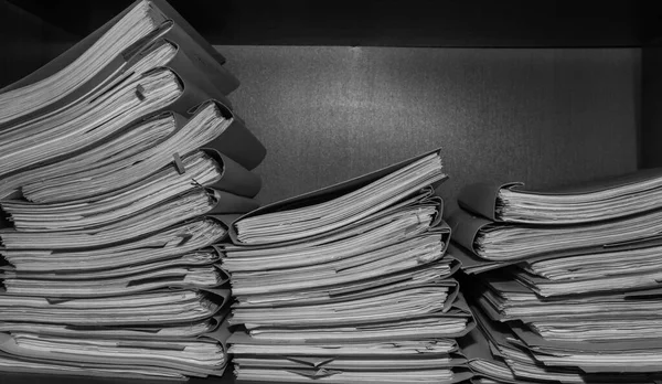 Паперові Документи Складені Архіві Документи Полицях Архівної Кімнати Офісні Полиці — стокове фото