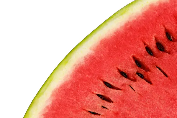 Bit Mogen Röd Vattenmelon Isolat Vit Bakgrund — Stockfoto