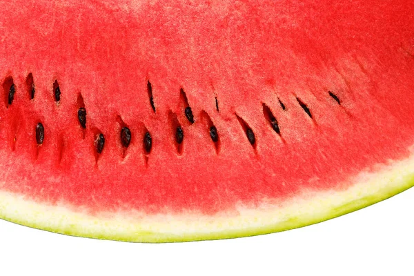 Bit Mogen Röd Vattenmelon Isolat Vit Bakgrund — Stockfoto