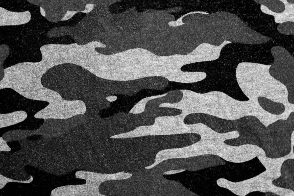 Beyaz Siyah Kamuflaj Kumaş Dokusu Arkaplanı — Stok fotoğraf