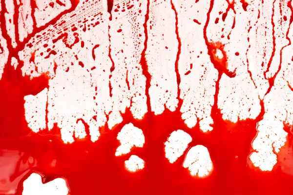 Bloody Splashes Drops White Background Dripping Red Blood Paint — Stock Photo, Image