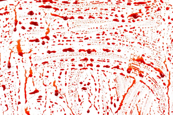Salpicaduras Sangrientas Gotas Sobre Fondo Blanco Goteo Siguiente Sangre Roja — Foto de Stock