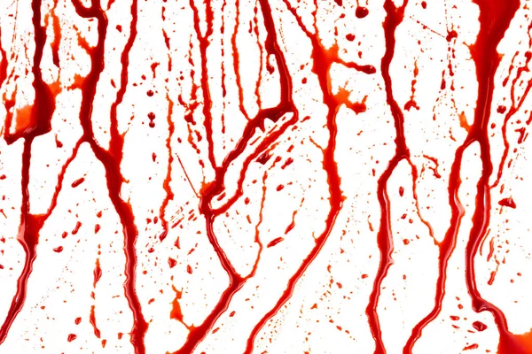 Dripping blood isolated on white background. Flowing red blood splashes, drops and trail (94)Dripping blood isolated on white background. Flowing red blood splashes