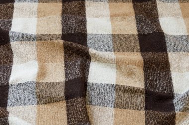 Kahverengi yün ekose kumaş dokusu. tartan dokusu