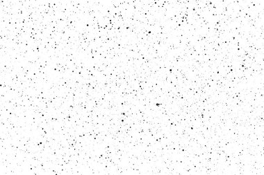 İzole edilmiş beyaz arka planda kaotik siyah yıldız bokeh. Düşen bulanık kar örtüsü, yıldızlı gökyüzü. Beyaz arka planda siyah noktalar, siyah damlalar ve lekeler. soyutlama.