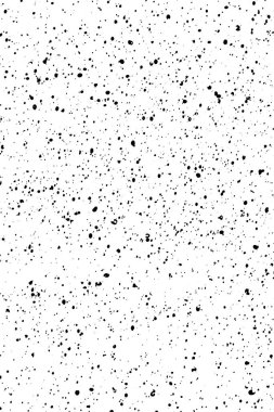 İzole edilmiş beyaz arka planda kaotik siyah yıldız bokeh. Düşen bulanık kar örtüsü, yıldızlı gökyüzü. Beyaz arka planda siyah noktalar, siyah damlalar ve lekeler. soyutlama.