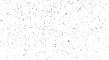 İzole edilmiş beyaz arka planda kaotik siyah yıldız bokeh. Düşen bulanık kar örtüsü, yıldızlı gökyüzü. Beyaz arka planda siyah noktalar, siyah damlalar ve lekeler. soyutlama