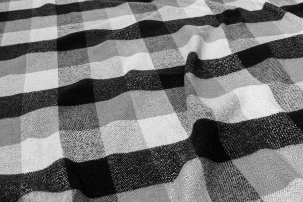 Tessuto Plaid Quadri Bianco Nero Sfondo Texture Tartan — Foto Stock