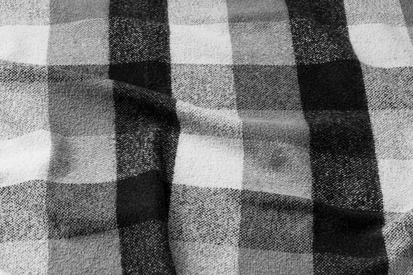 Черно Белая Клетчатая Ткань Текстуры Фона Текстура Тартана — стоковое фото