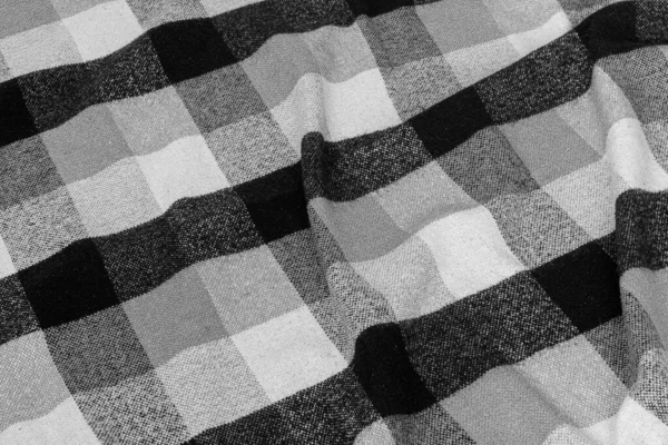 Textura Tela Cuadros Blanco Negro Para Fondo Textura Tartán —  Fotos de Stock