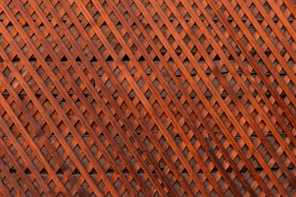 Hnědé Dřevěné Stěny Mřížky Pozadí Textury Dřevěný Plot Křížový Vzor — Stock fotografie