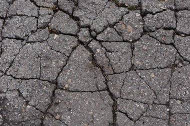 Eski kırık asfalt dokusu arkaplanı