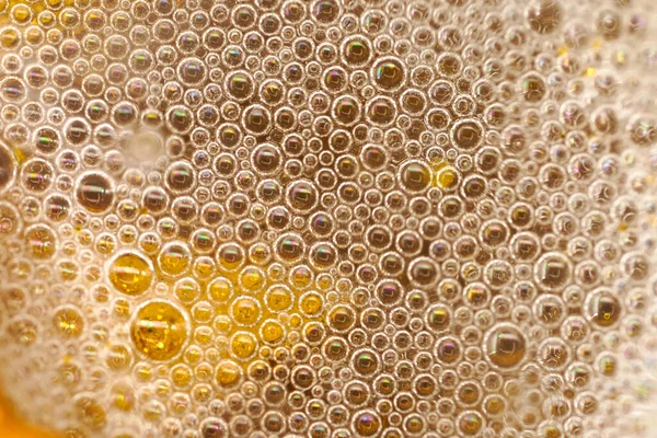 Маленькі Бульбашки Золотому Тлі Пивні Бульбашки — стокове фото