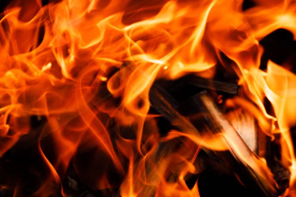 Textura Una Llama Fuego Sobre Fondo Negro Fuego Ardiente Primer — Foto de Stock
