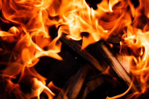 Textura Una Llama Fuego Sobre Fondo Negro Fuego Ardiente Primer — Foto de Stock