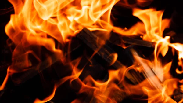 Textura Una Llama Fuego Sobre Fondo Negro Fuego Ardiente Primer — Foto de Stock