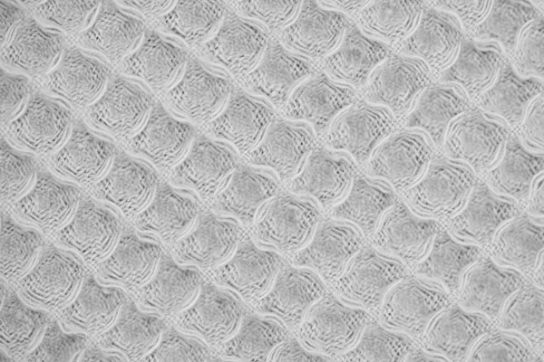 Texture Naturelle Blanche Laine Tricotée Fond Matière Textile Texture Toile — Photo