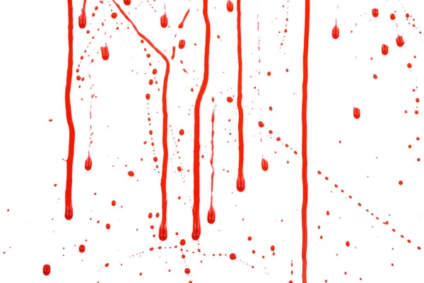 Krwawe Plamy Krople Białym Tle Kapanie Czerwonej Krwi — Zdjęcie stockowe