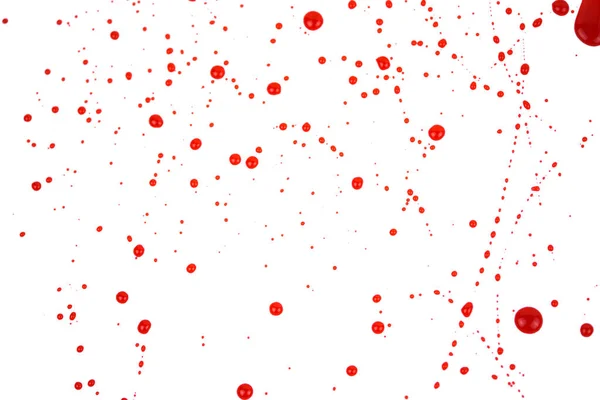 Blutige Spritzer Und Tropfen Auf Weißem Hintergrund Tropfen Und Rotes — Stockfoto