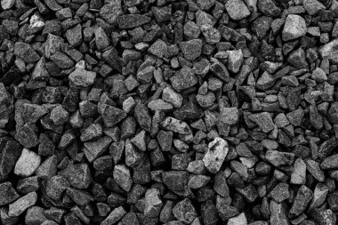 Siyah küçük yol taşı zemin, koyu çakıl taşları taş yapı, granit, mermer