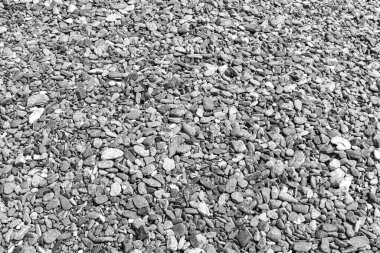 Siyah küçük yol taşı zemin, koyu çakıl taşları taş yapı, granit, mermer