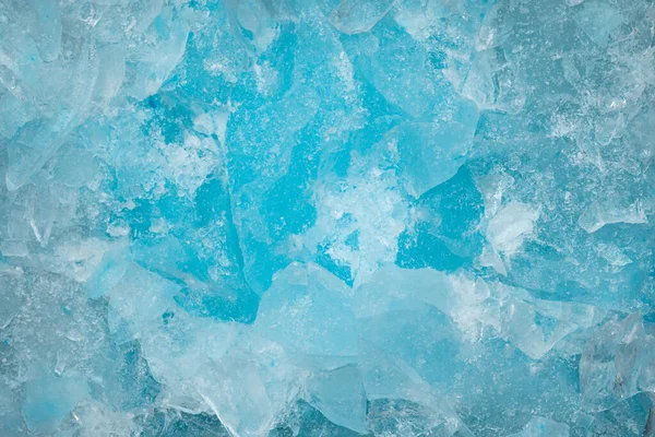 Kousky Rozdrceného Modrého Ledového Skla Praskají Pozadí Textury Zblízka Zmrazená — Stock fotografie