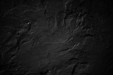 Kusursuz siyah beton duvar dokusu arka planı. Koyu beton duvar. Gri alçı dokusu. Tasarımcı için boş