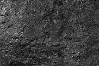 Kusursuz siyah beton duvar dokusu arka planı. Koyu beton duvar. Gri alçı dokusu. Tasarımcı için boş